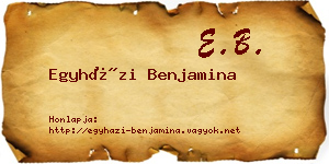 Egyházi Benjamina névjegykártya